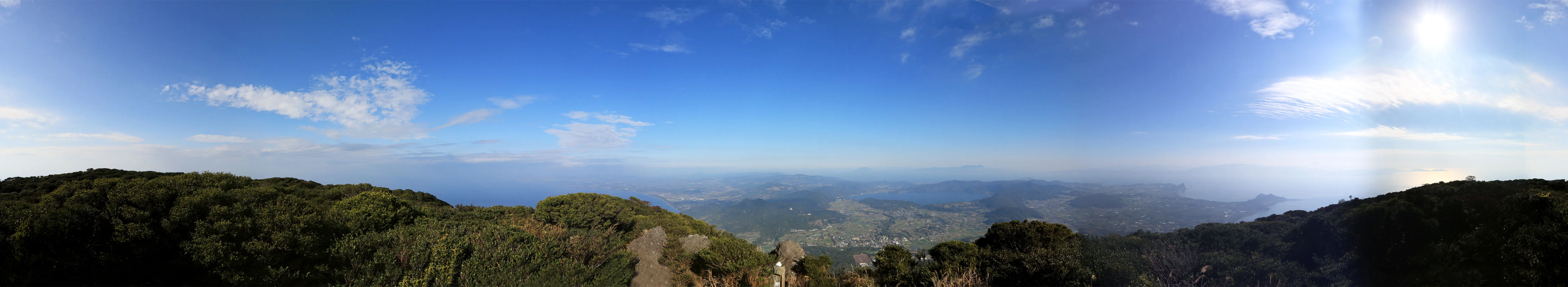 開聞岳からのパノラマ写真