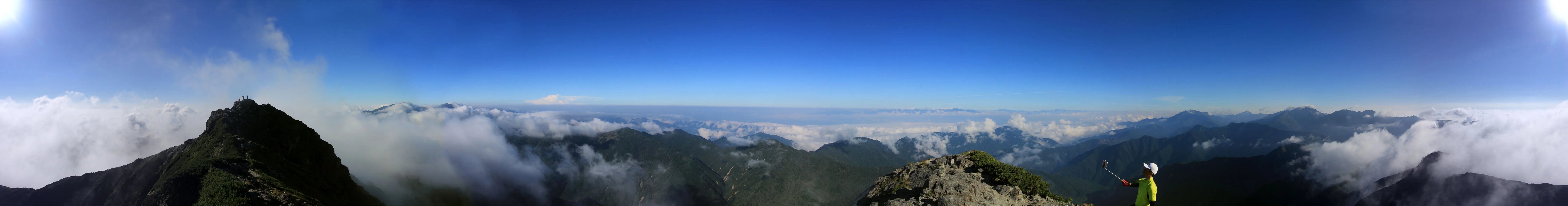 塩見岳からのパノラマ写真