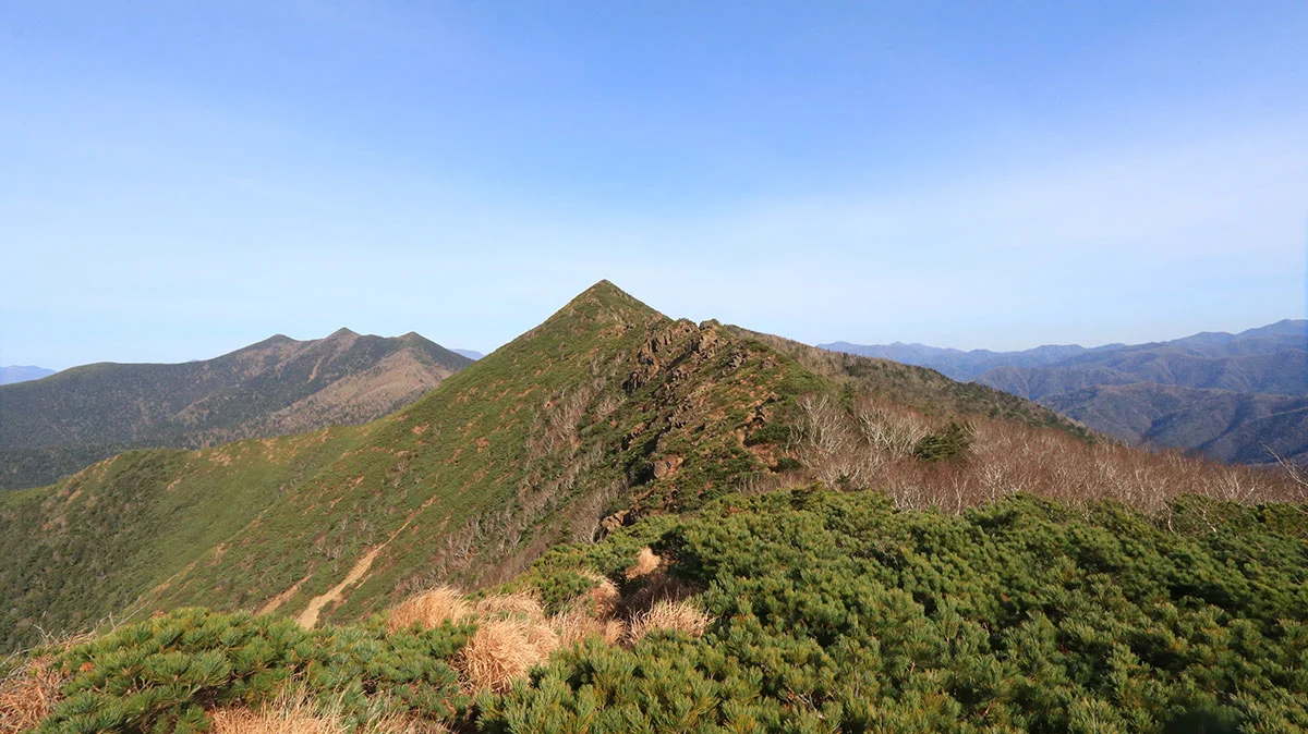 正面に吉田岳