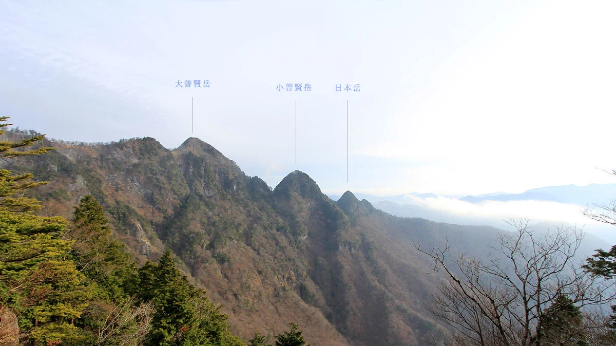 大普賢岳、小普賢岳、日本岳