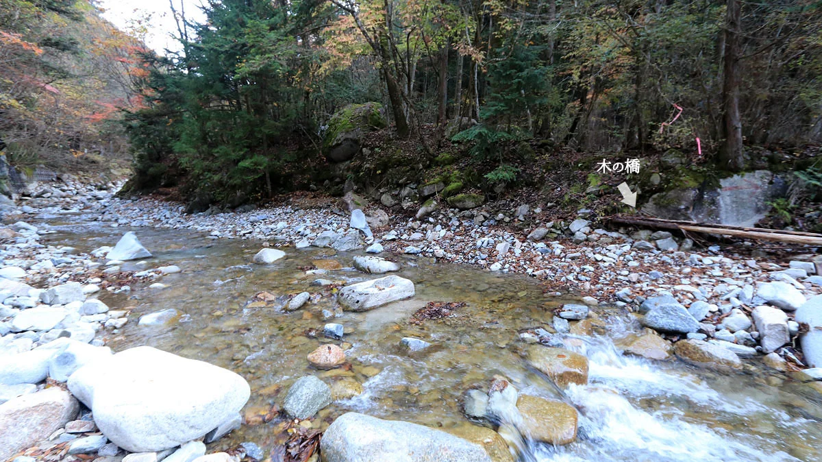 前宮登山口手前の川