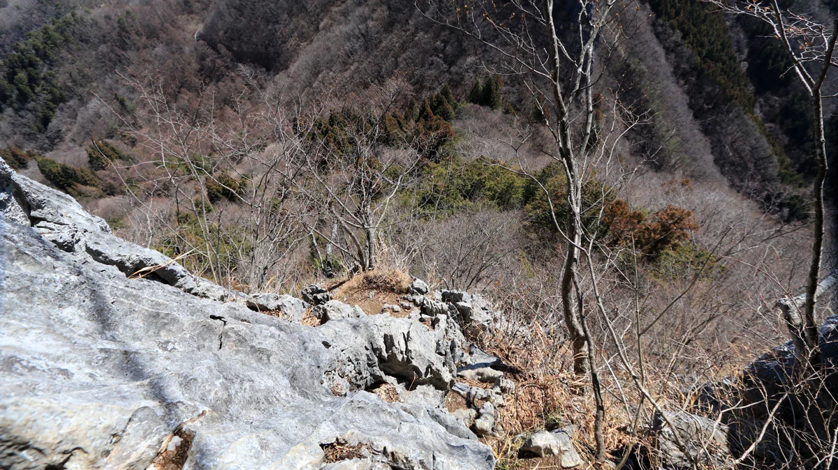 西岳上級者コースの岩壁
