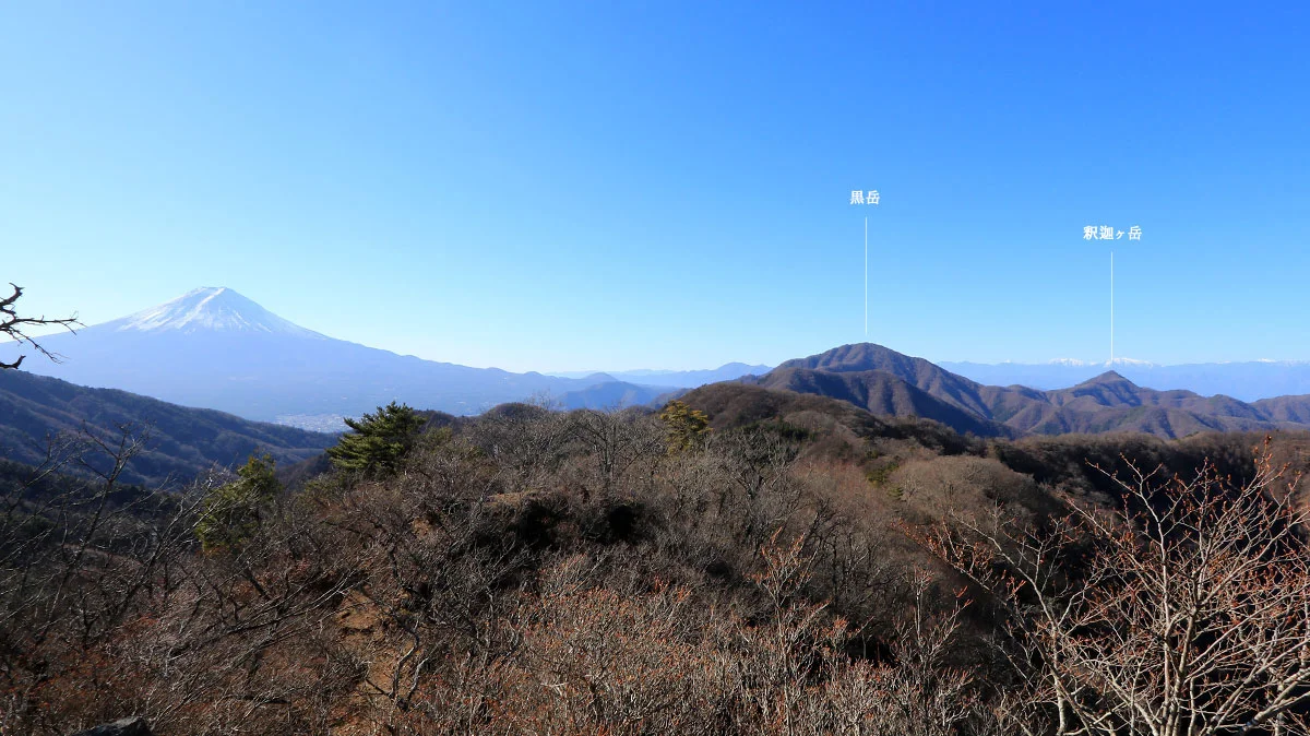 富士山に黒岳と釈迦ヶ岳