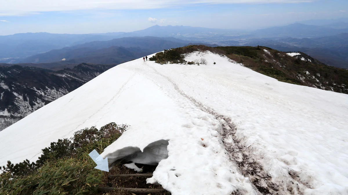 剣ヶ峰山から川場スキー場への道