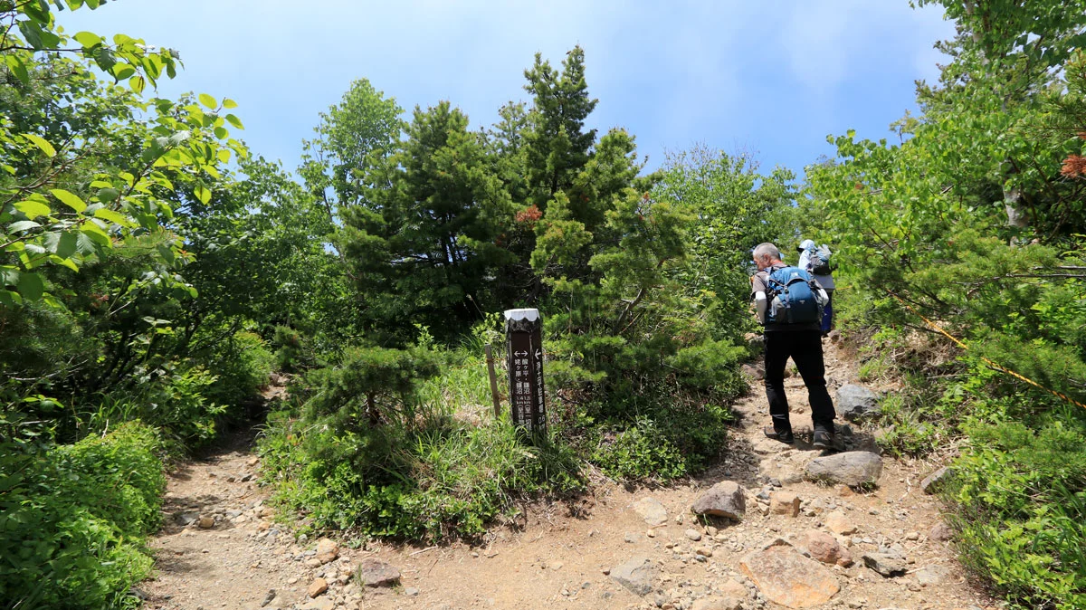 東吾妻山へ向かう道との分岐