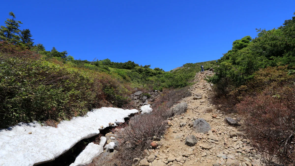 ガレ場の登山道