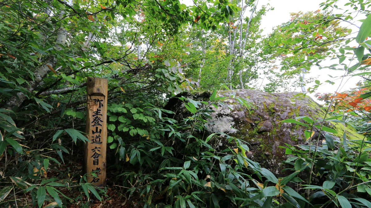 弥生登山道六合目の姥石