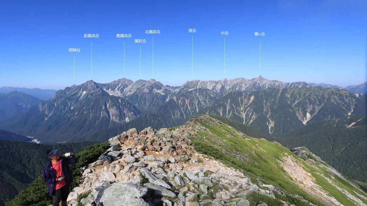 常念岳から見た穂高連峰