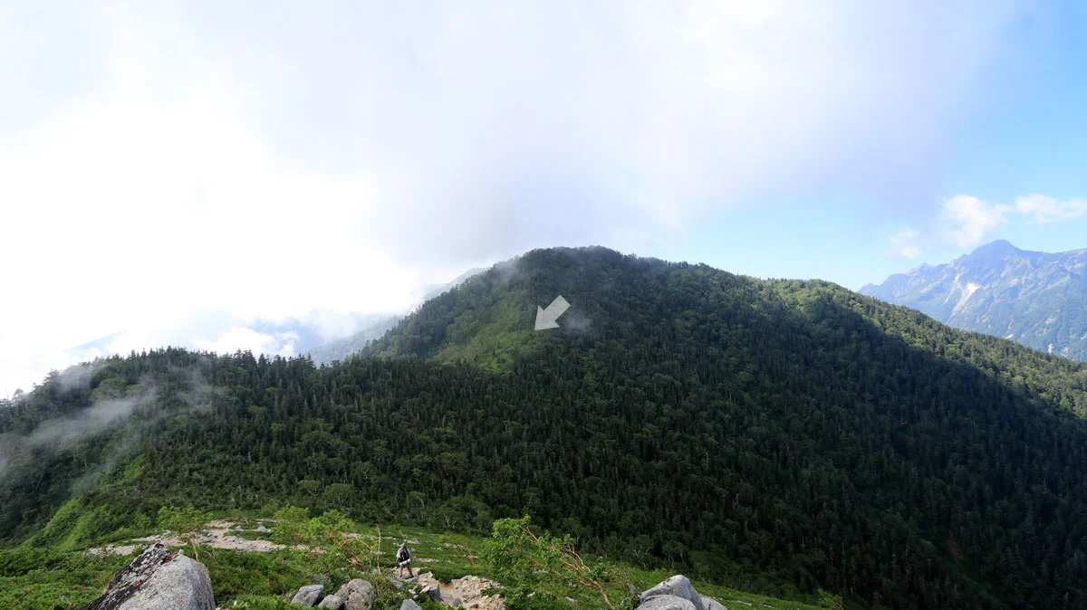 正面に2,592mピーク