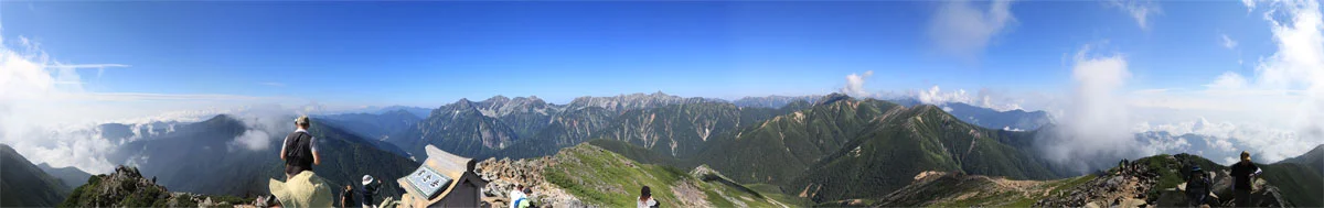 常念岳からのパノラマ写真
