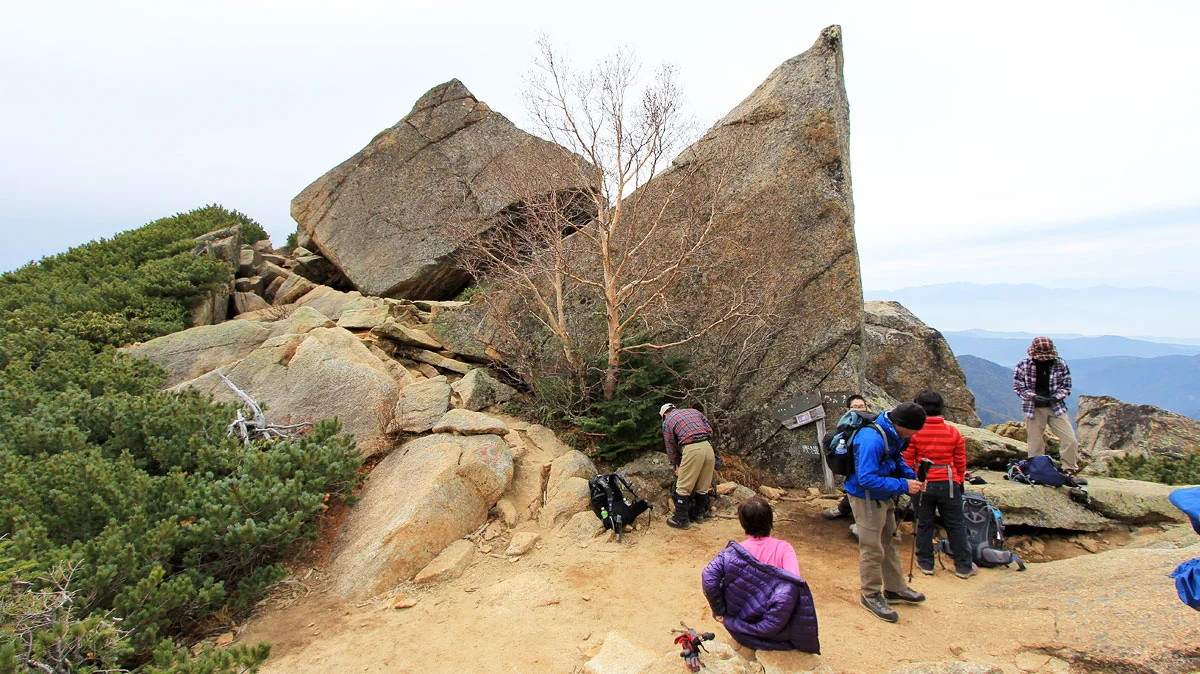 駒津峰手前の最低鞍部