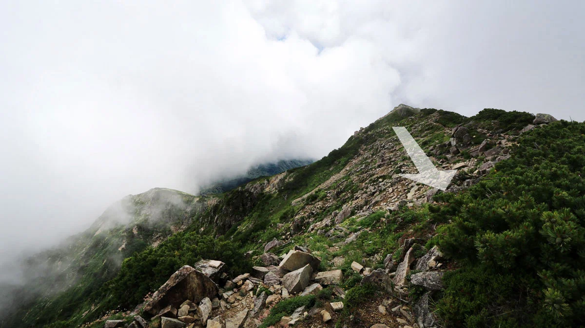 抜戸岳へのショートカット道