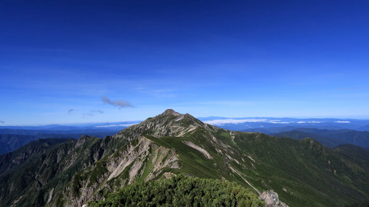 笠新道分岐からみた笠ヶ岳方面