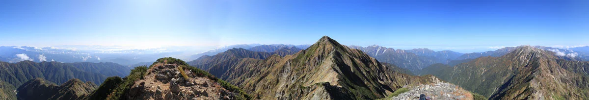 鹿島槍ヶ岳(南峰)からのパノラマ写真