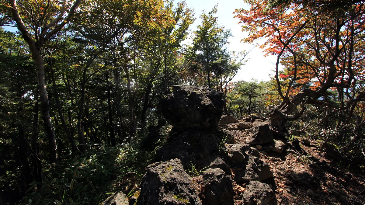 途中にあった大きな岩