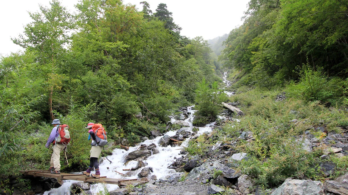 北岳登山道と大樺沢