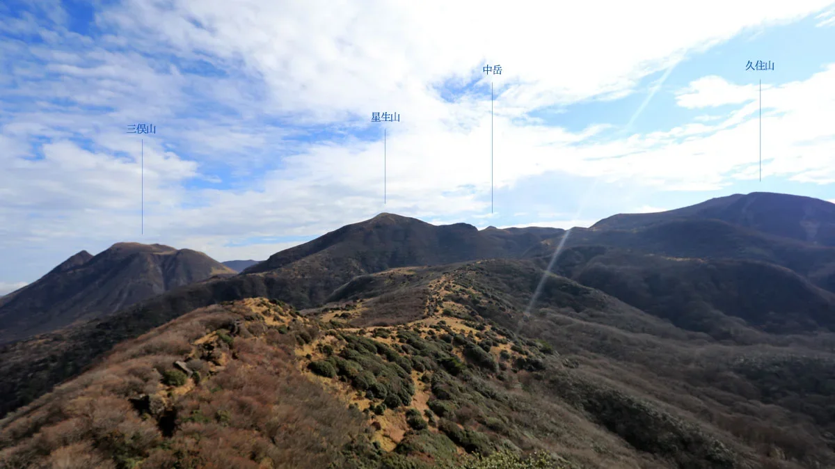 三俣山、星生山、中岳、久住山