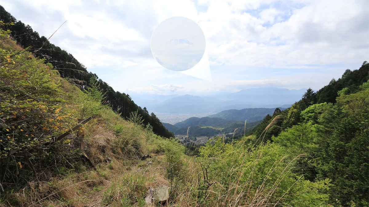 南尾根登山道から見た富士山
