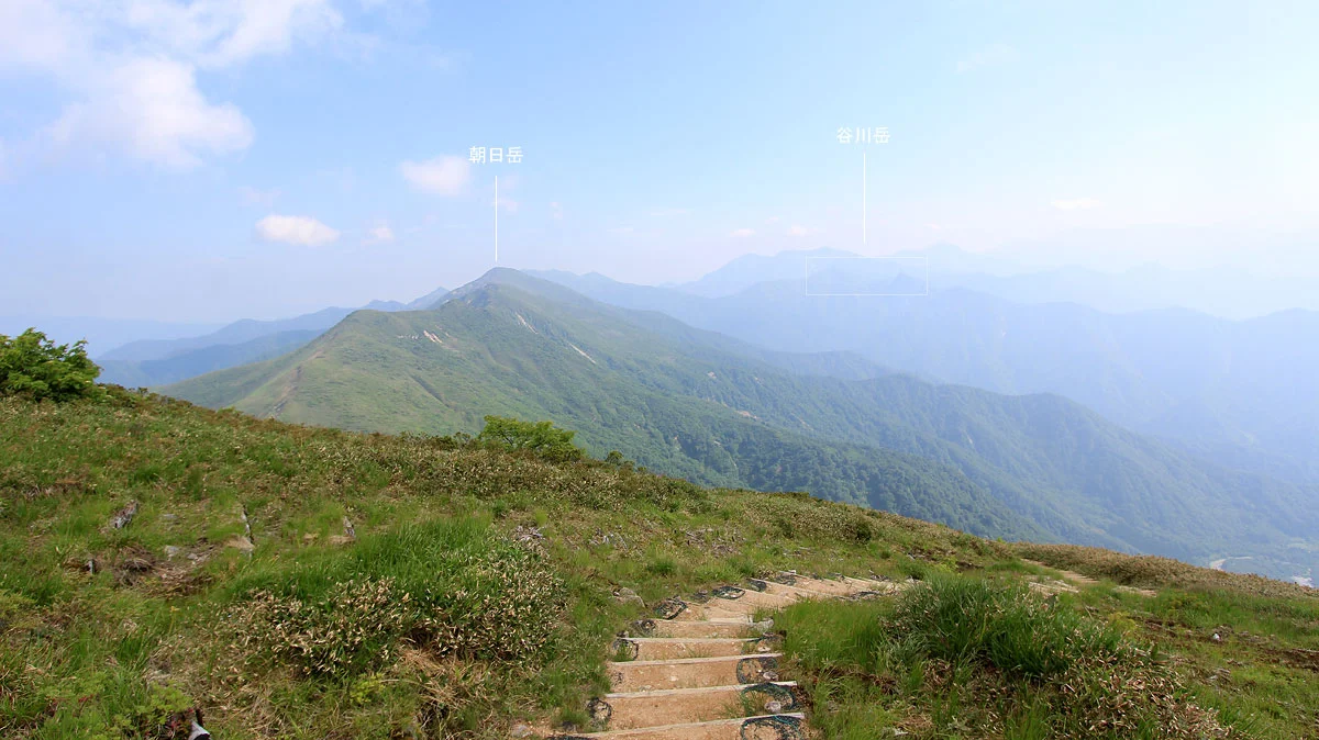 朝日岳と谷川岳。