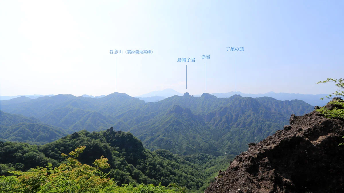 バラ尾根ピークから見た裏妙義