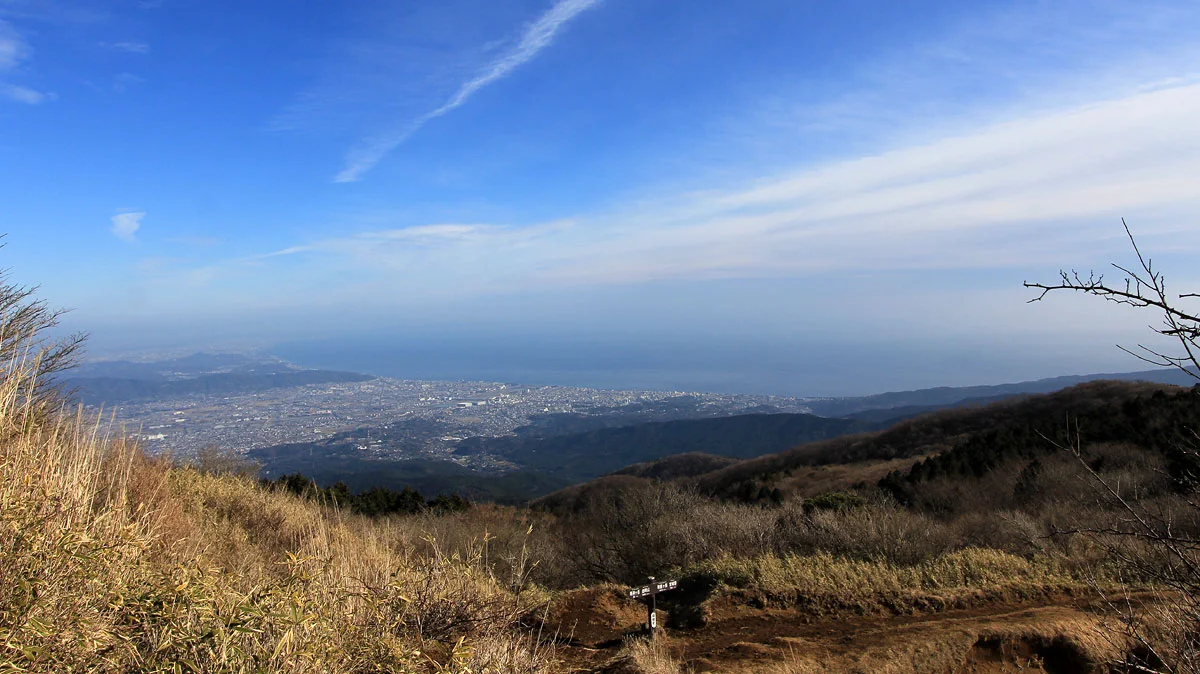 小田原市街と相模湾