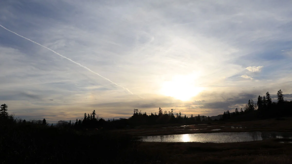 日が暮れ前の高谷池