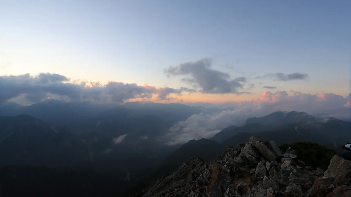 大天井岳からの夕焼け