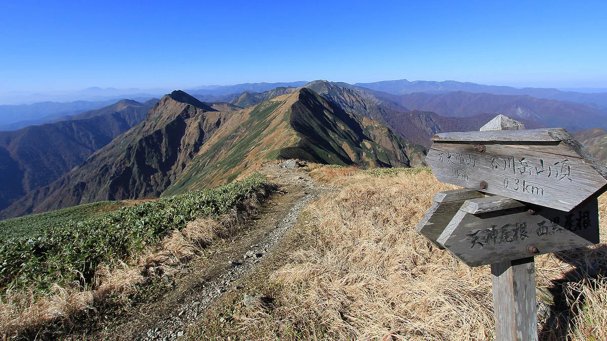 万太郎山へ登山道