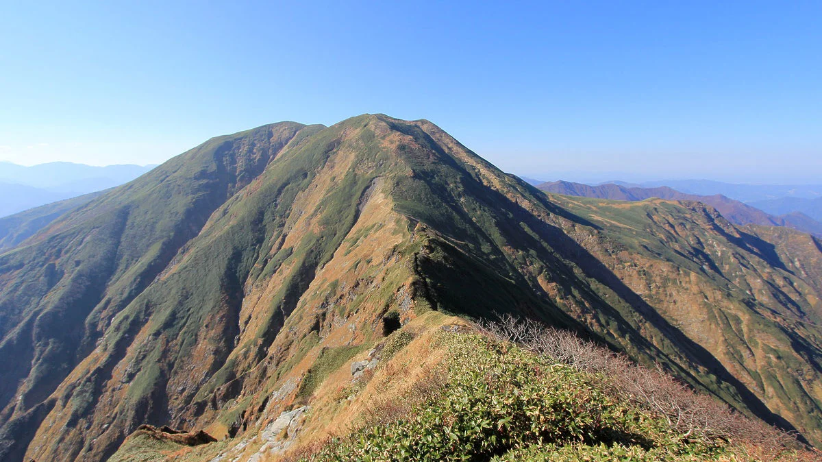 正面のピークが仙ノ倉山