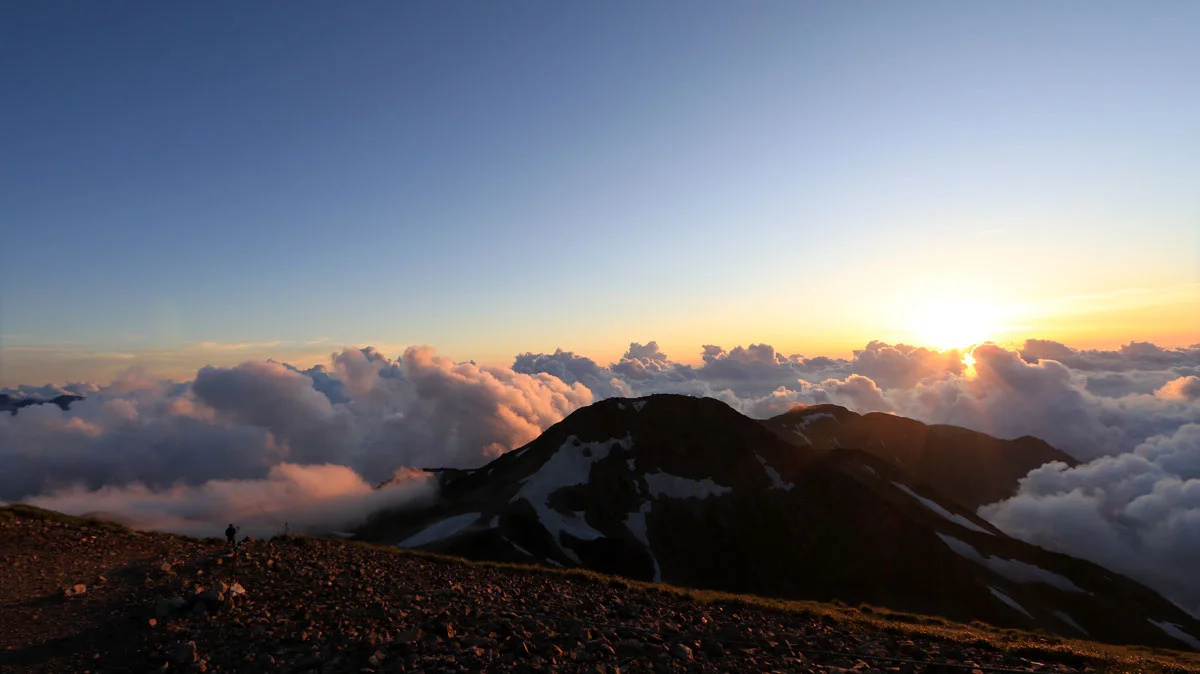 白馬岳からの夕日