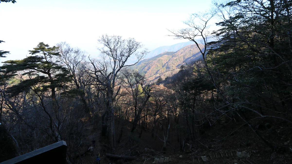 展望の開けた登山道