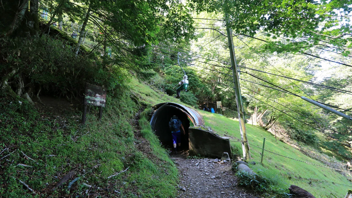 登山道とリフトが交錯