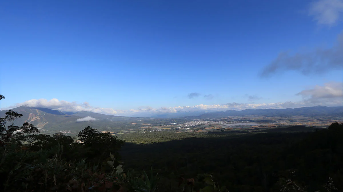 倶知安市街地とニセコアンヌプリの展望