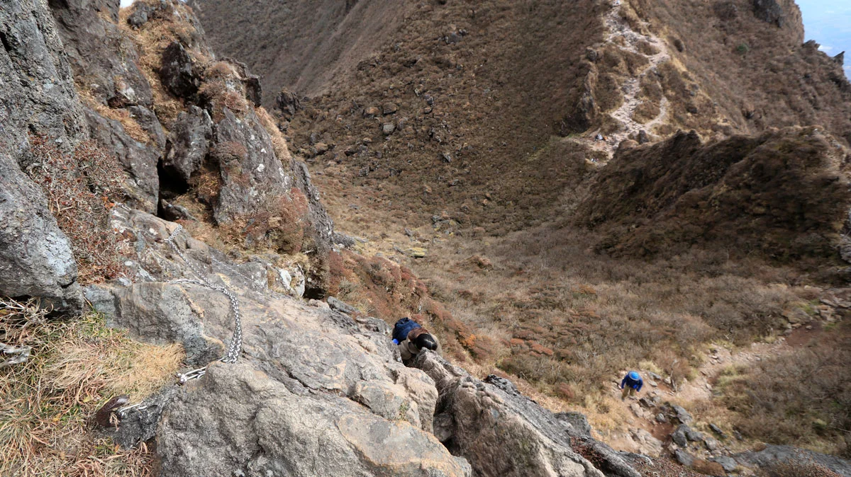鎖場を上から見た風景