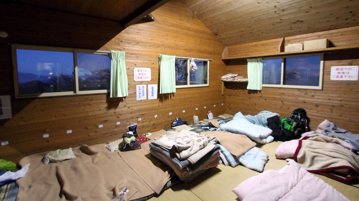 蛭ヶ岳山荘の寝室